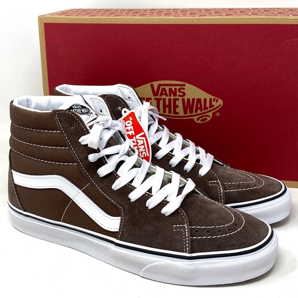 VANS Sk8-Hi Casual Shoe Suede Canvas Skate Sneaker Brown White Women VN0A5JMJ8EE - Picture 2 of 10